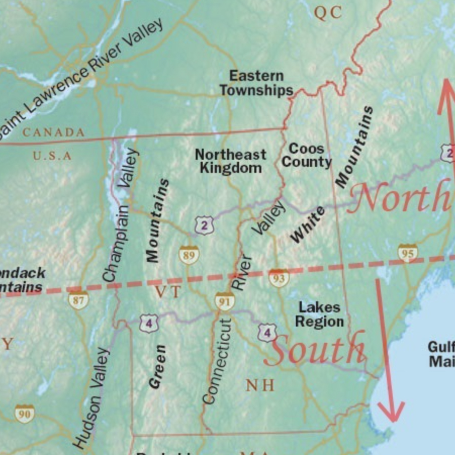 Map showing forecast regions